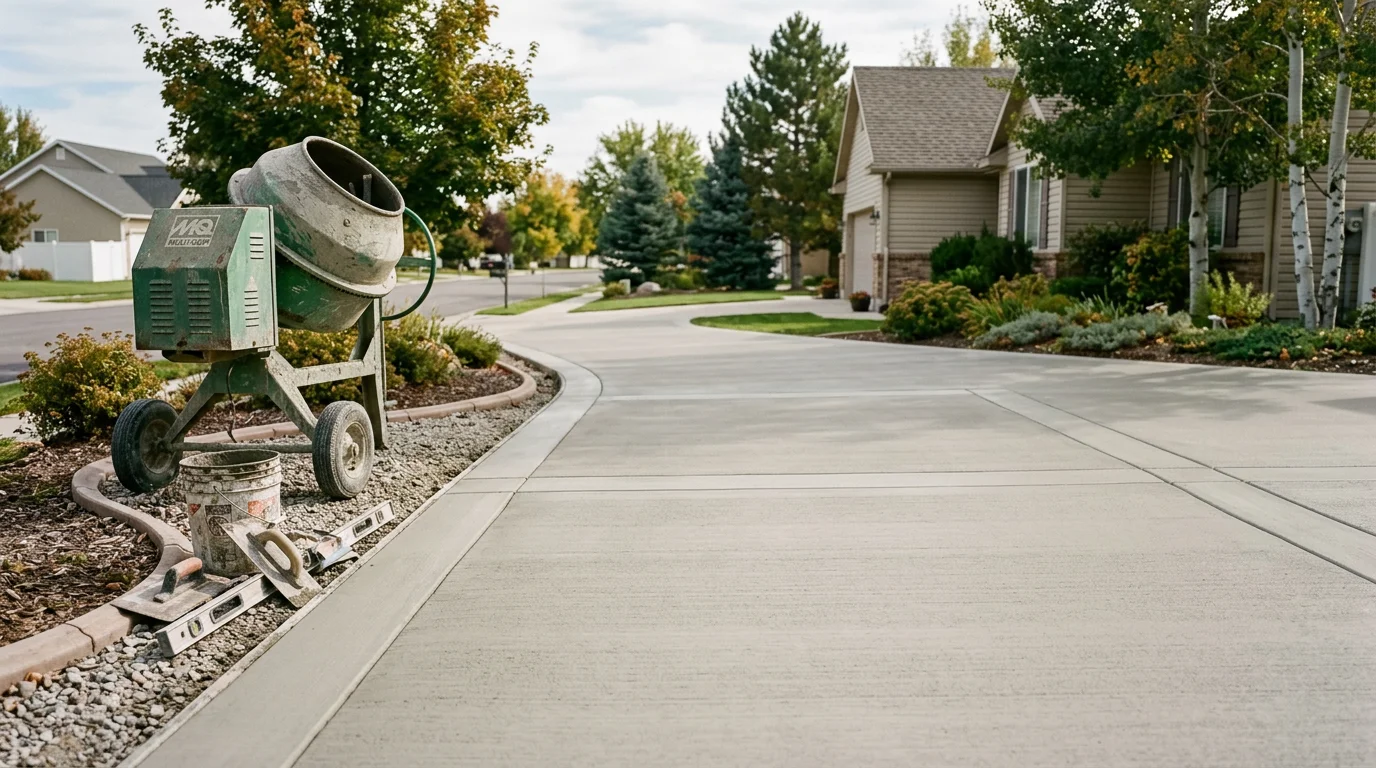 Concrete driveway and patio work in Salem, Utah